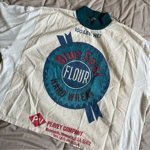 Vintage Handmade Peavey Company Blue Seal Flour Sack T-Shirt